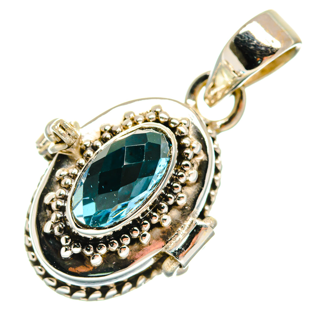 Blue Topaz Pendants handcrafted by Anasilvercos - PD23653 - Photo 2