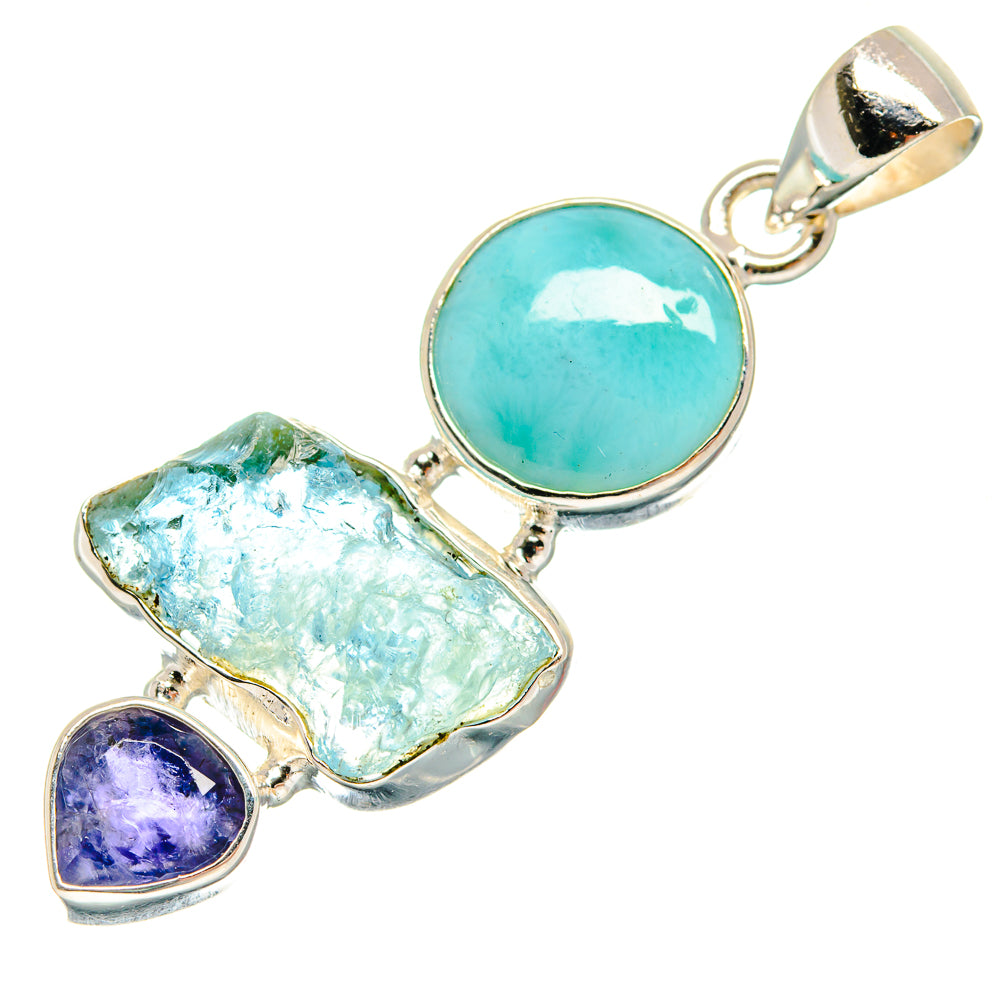 Aquamarine Pendants handcrafted by Anasilvercos - PD23684 - Photo 2