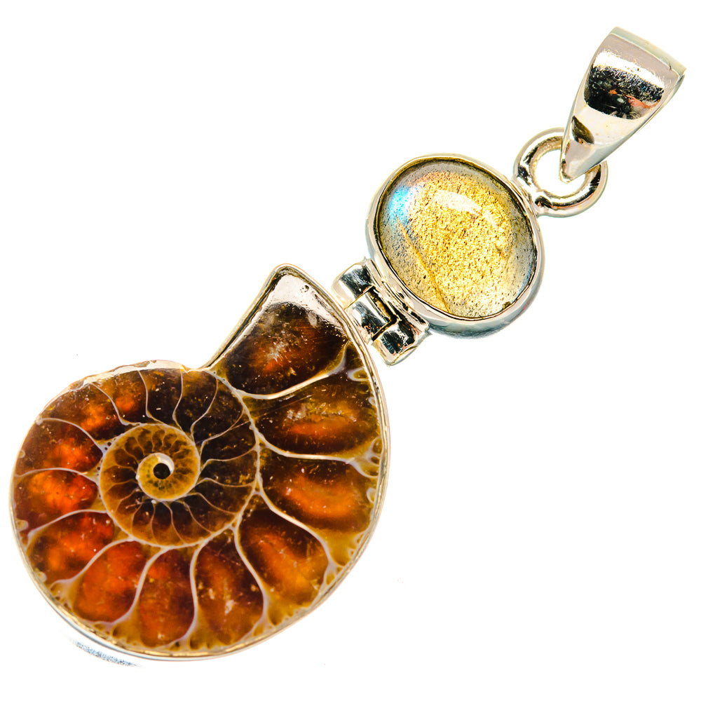 Ammonite Fossil Pendants handcrafted by Anasilvercos - PD23710 - Photo 2