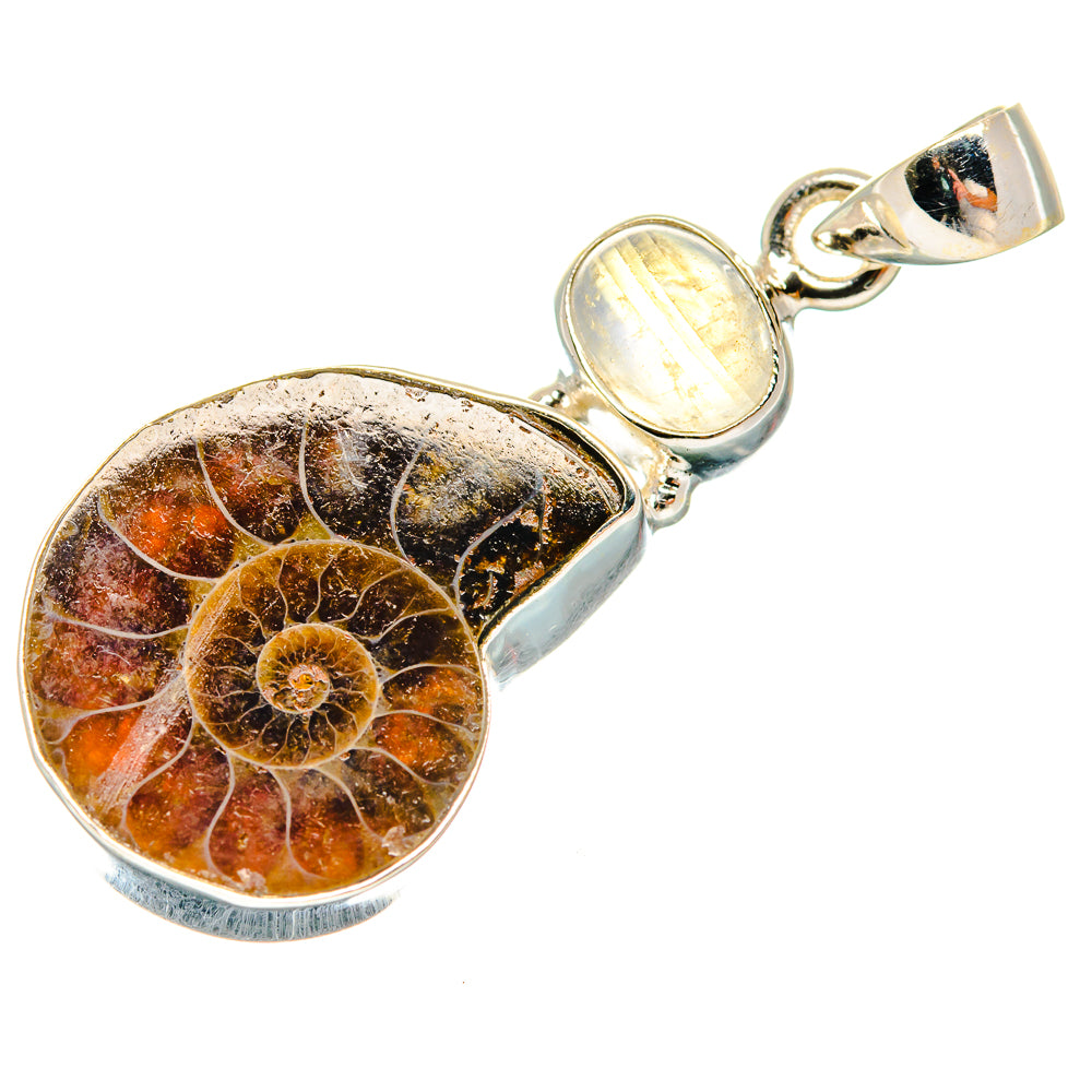 Ammonite Fossil Pendants handcrafted by Anasilvercos - PD23712 - Photo 2