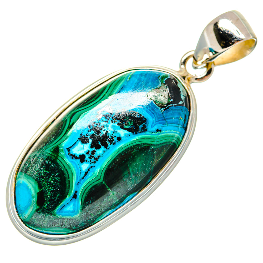 Malachite In Chrysocolla Pendants handcrafted by Anasilvercos - PD23733 - Photo 2