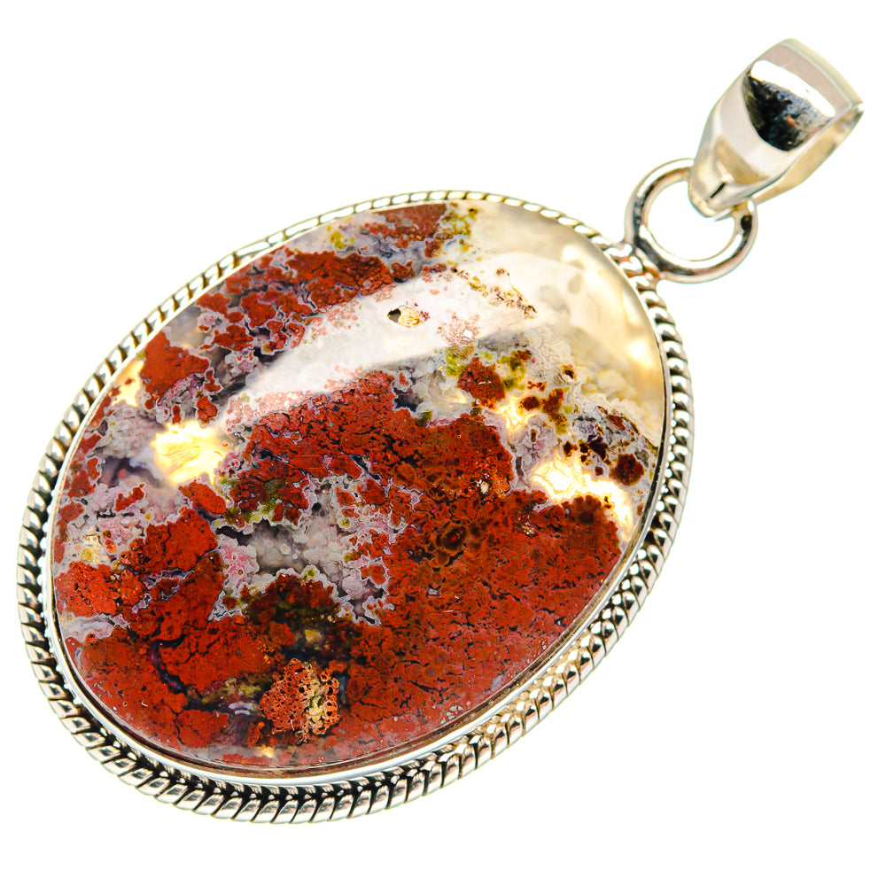 Indonesian Plume Agate Pendants handcrafted by Anasilvercos - PD23755 - Photo 2