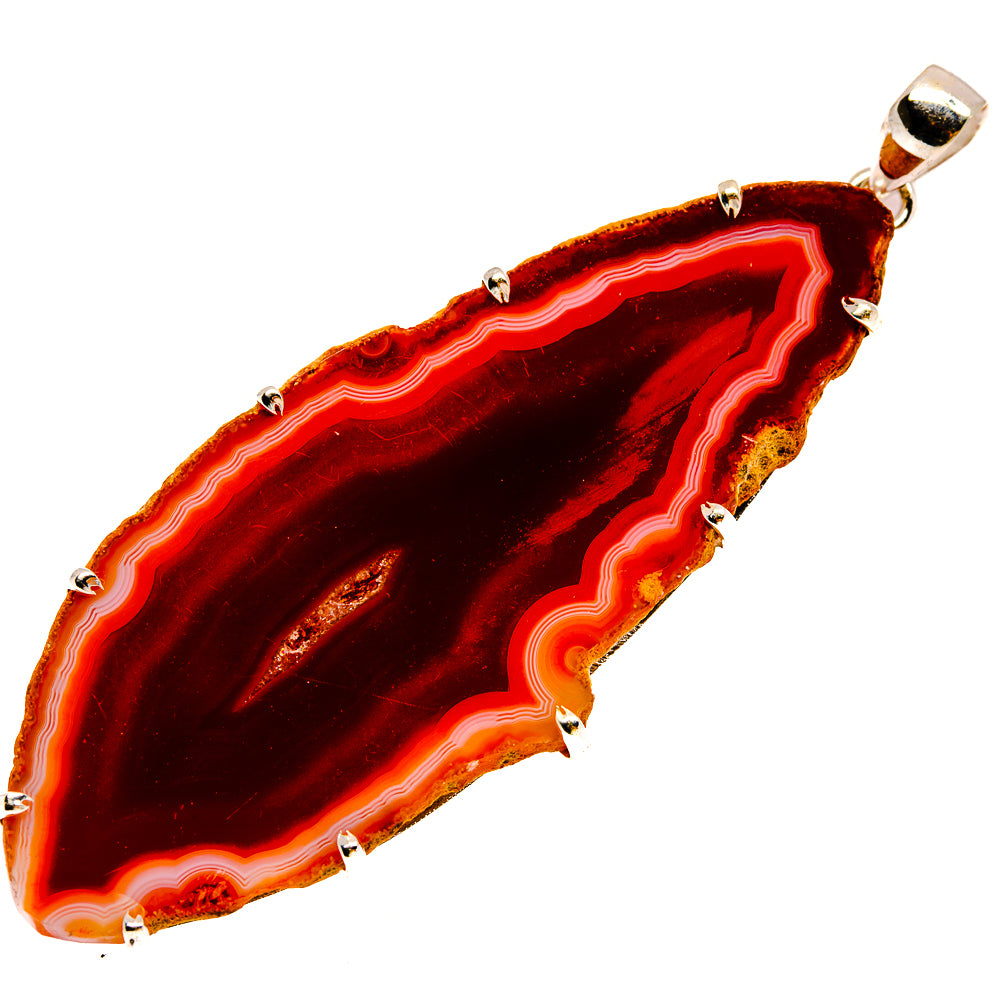 Red Geode Slice Pendants handcrafted by Anasilvercos - PD23807 - Photo 2