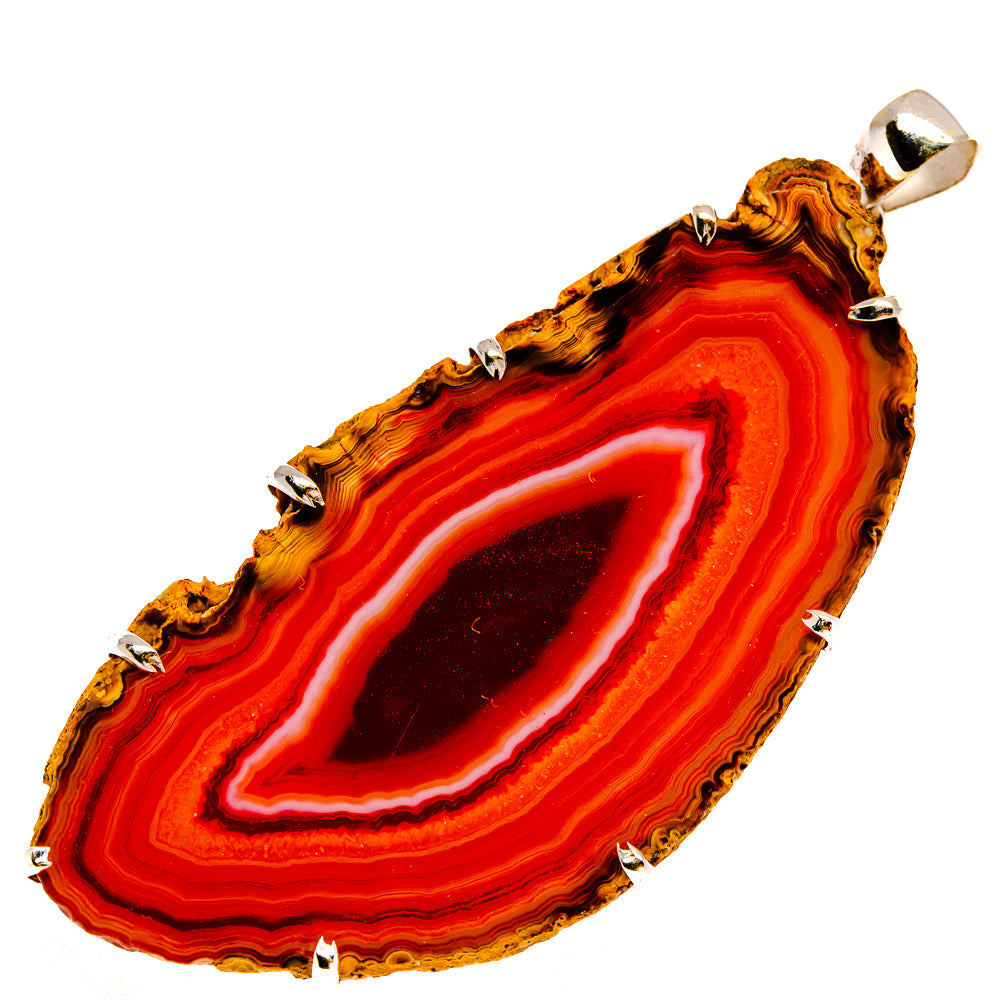 Red Geode Slice Pendants handcrafted by Anasilvercos - PD23808 - Photo 2