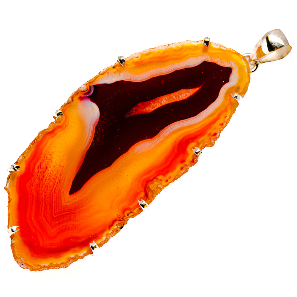 Red Geode Slice Pendants handcrafted by Anasilvercos - PD23809 - Photo 2