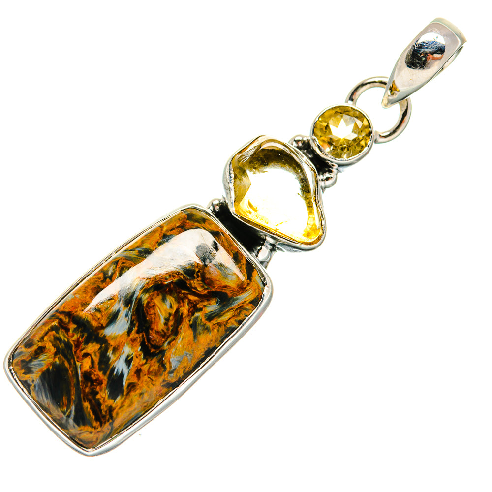 Golden Pietersite Pendants handcrafted by Anasilvercos - PD23941 - Photo 2