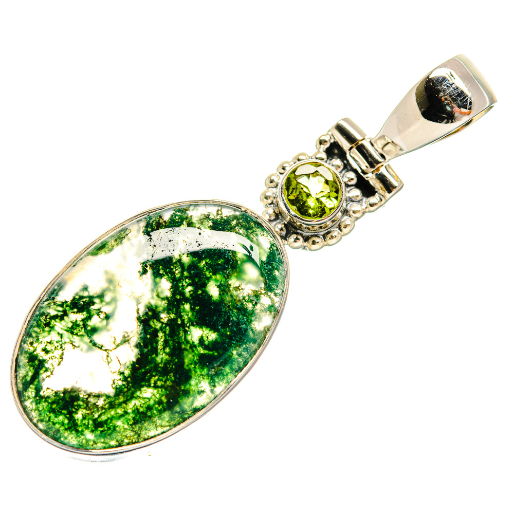 Green Moss Agate Pendants handcrafted by Anasilvercos - PD23942 - Photo 2