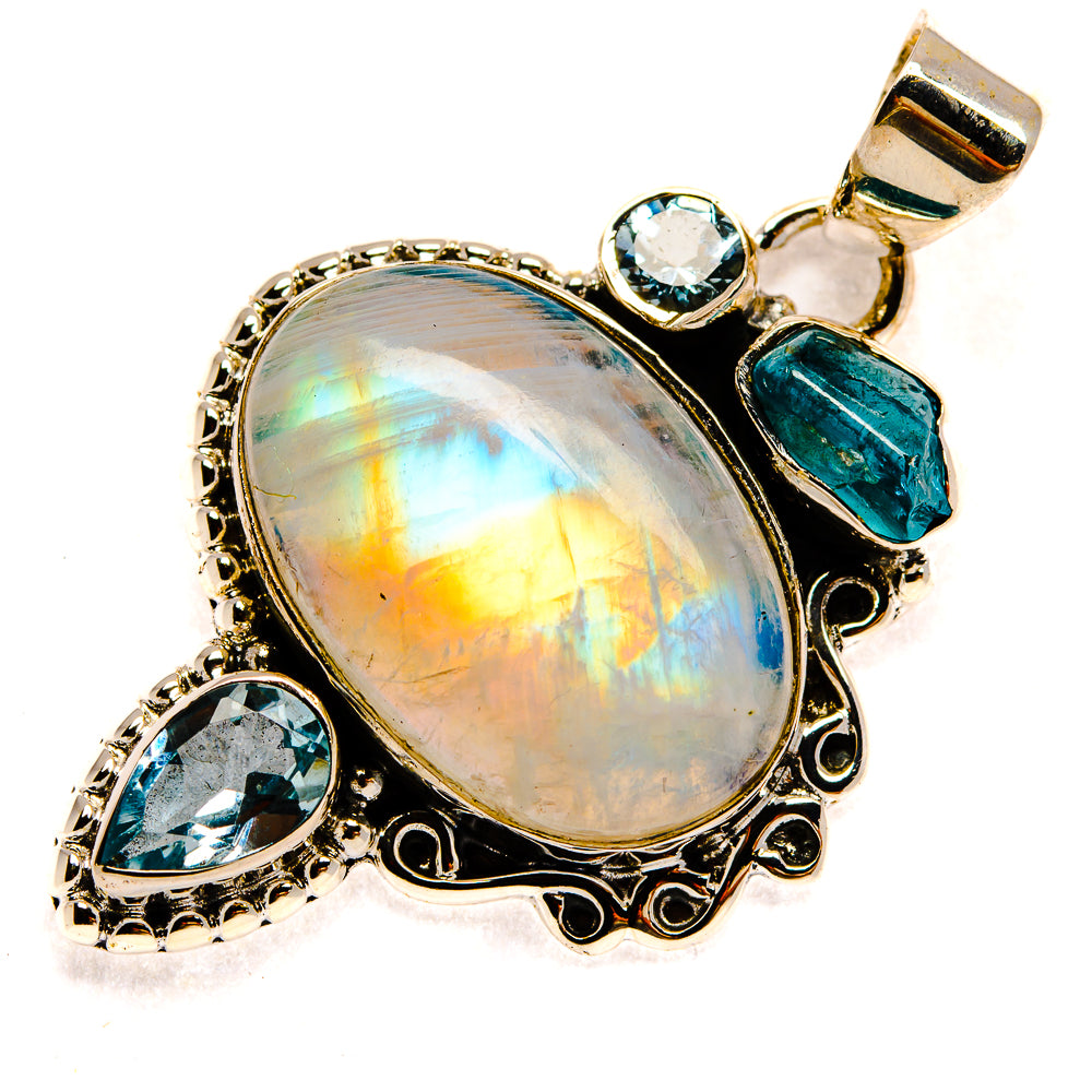 Rainbow Moonstone Pendants handcrafted by Anasilvercos - PD23957 - Photo 2