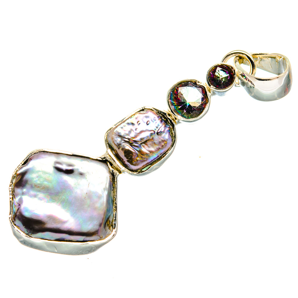 Titanium Mother Of Pearl Pendants handcrafted by Anasilvercos - PD23991 - Photo 2