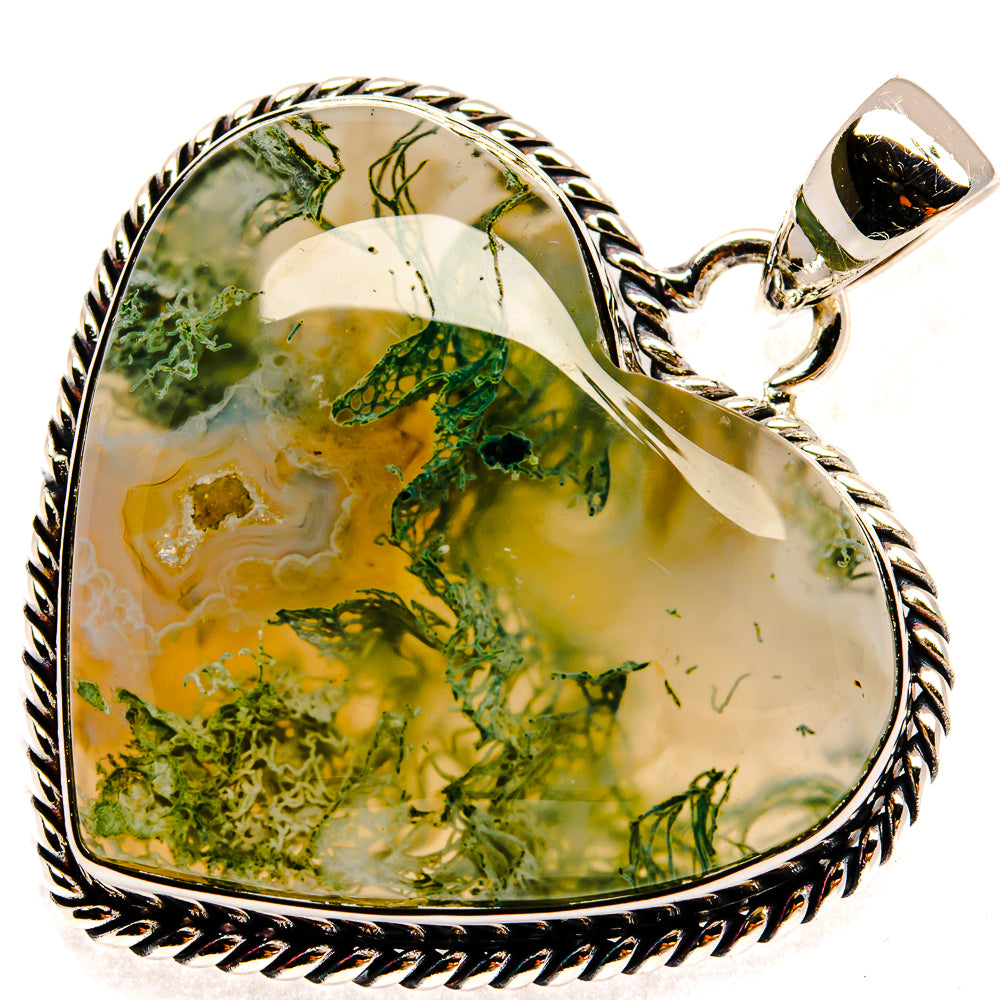 Green Moss Agate Pendants handcrafted by Anasilvercos - PD24009 - Photo 2