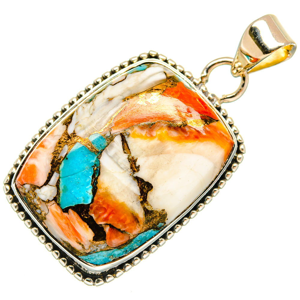 Spiny Oyster Turquoise Pendants handcrafted by Anasilvercos - PD24040 - Photo 2