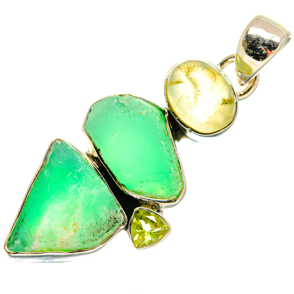 Chrysoprase Pendants handcrafted by Anasilvercos - PD24076 - Photo 2