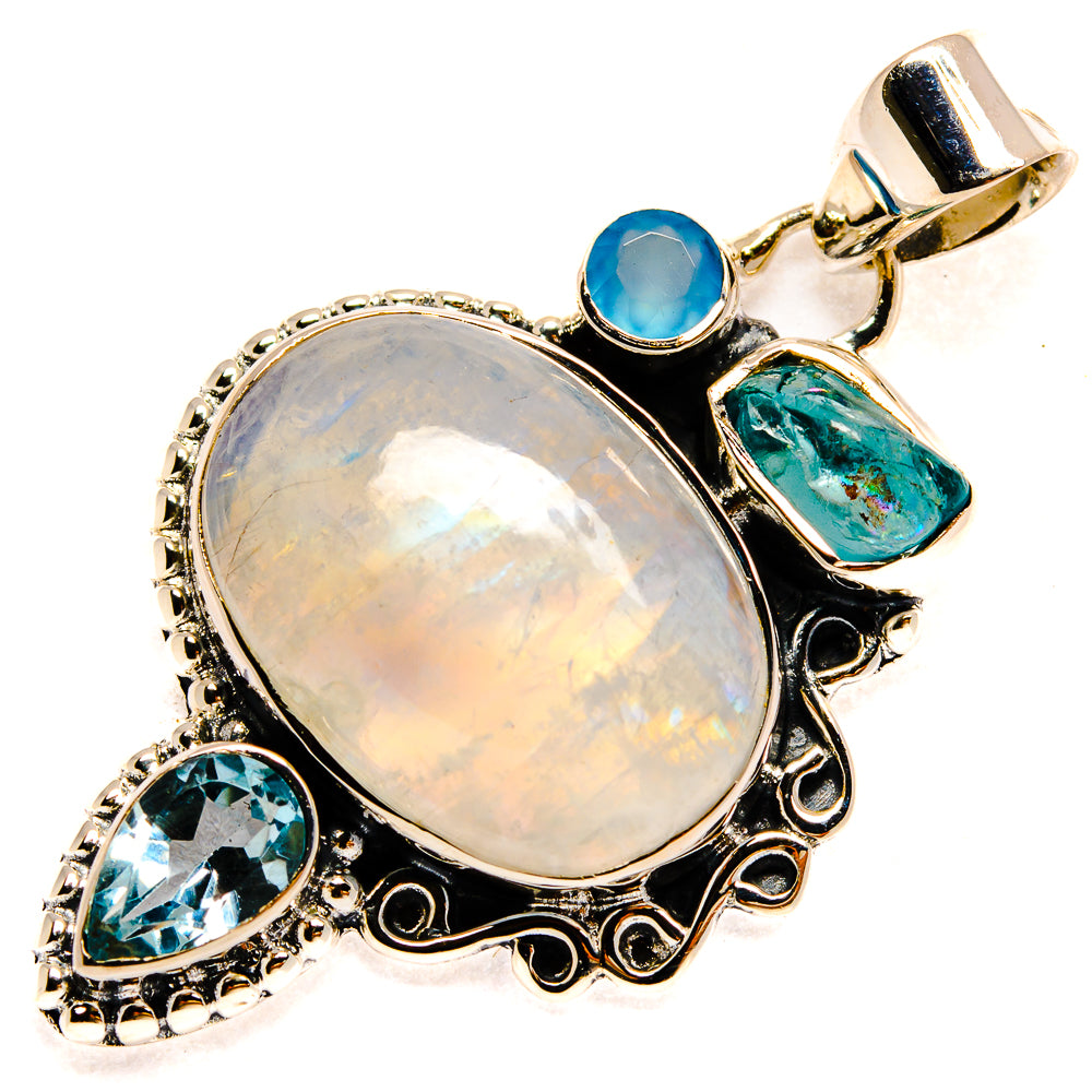Rainbow Moonstone Pendants handcrafted by Anasilvercos - PD24096 - Photo 2