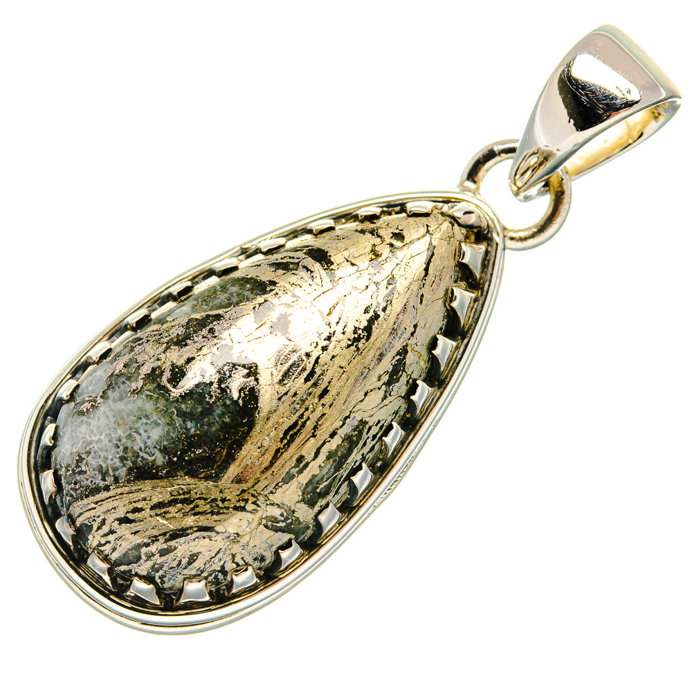 Pyrite Agate Pendants handcrafted by Anasilvercos - PD24144 - Photo 2