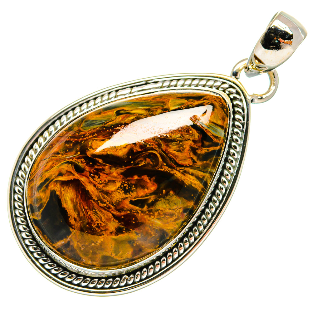 Golden Pietersite Pendants handcrafted by Anasilvercos - PD24162 - Photo 2