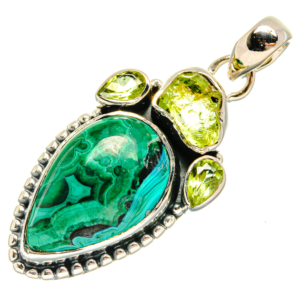 Malachite In Chrysocolla Pendants handcrafted by Anasilvercos - PD24187 - Photo 2