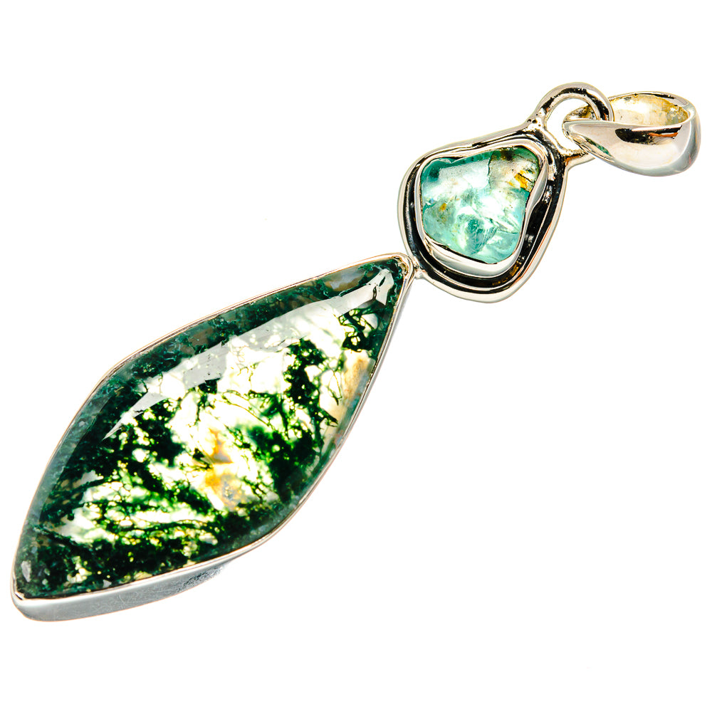Green Moss Agate Pendants handcrafted by Anasilvercos - PD24195 - Photo 2