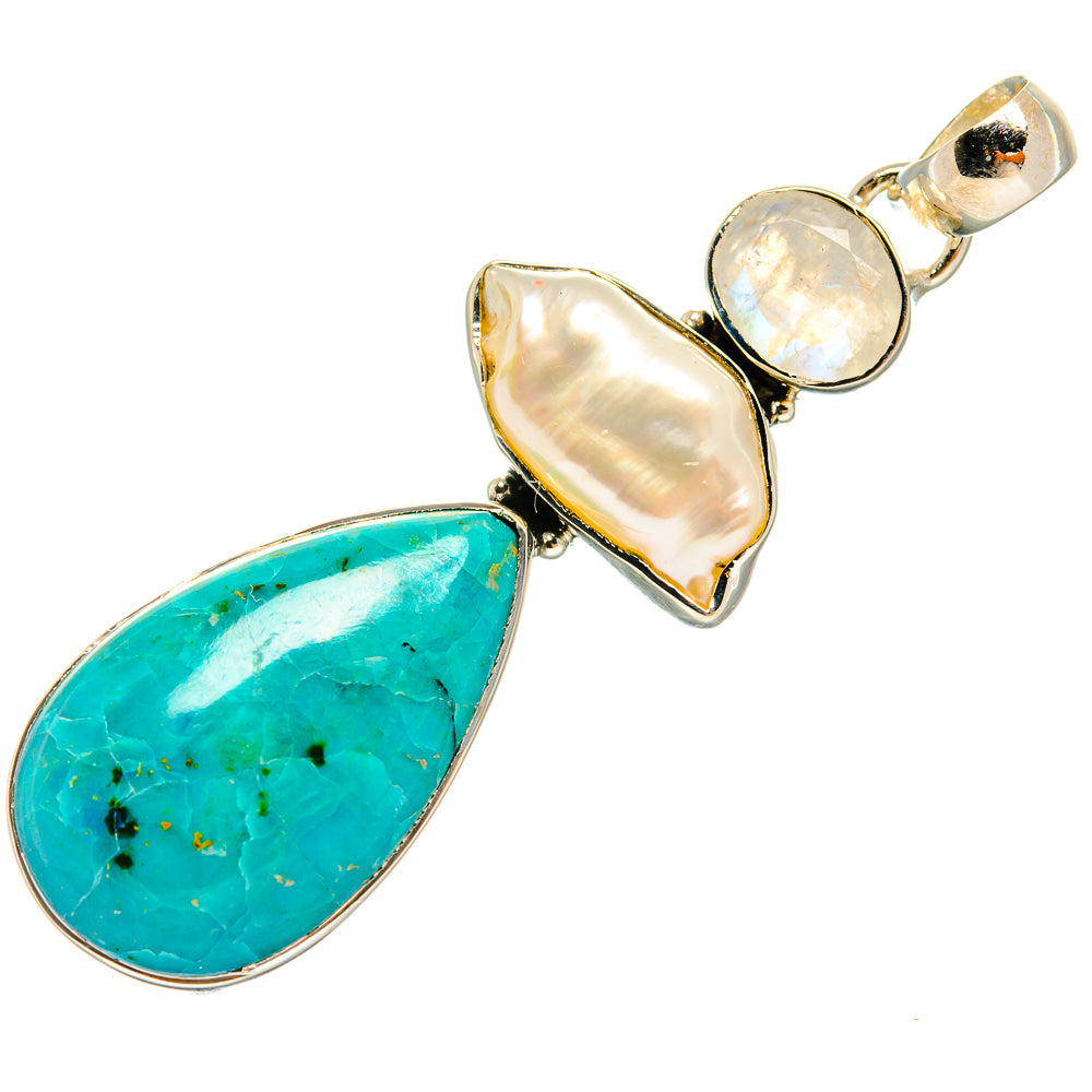 Chrysocolla Pendants handcrafted by Anasilvercos - PD24206 - Photo 2
