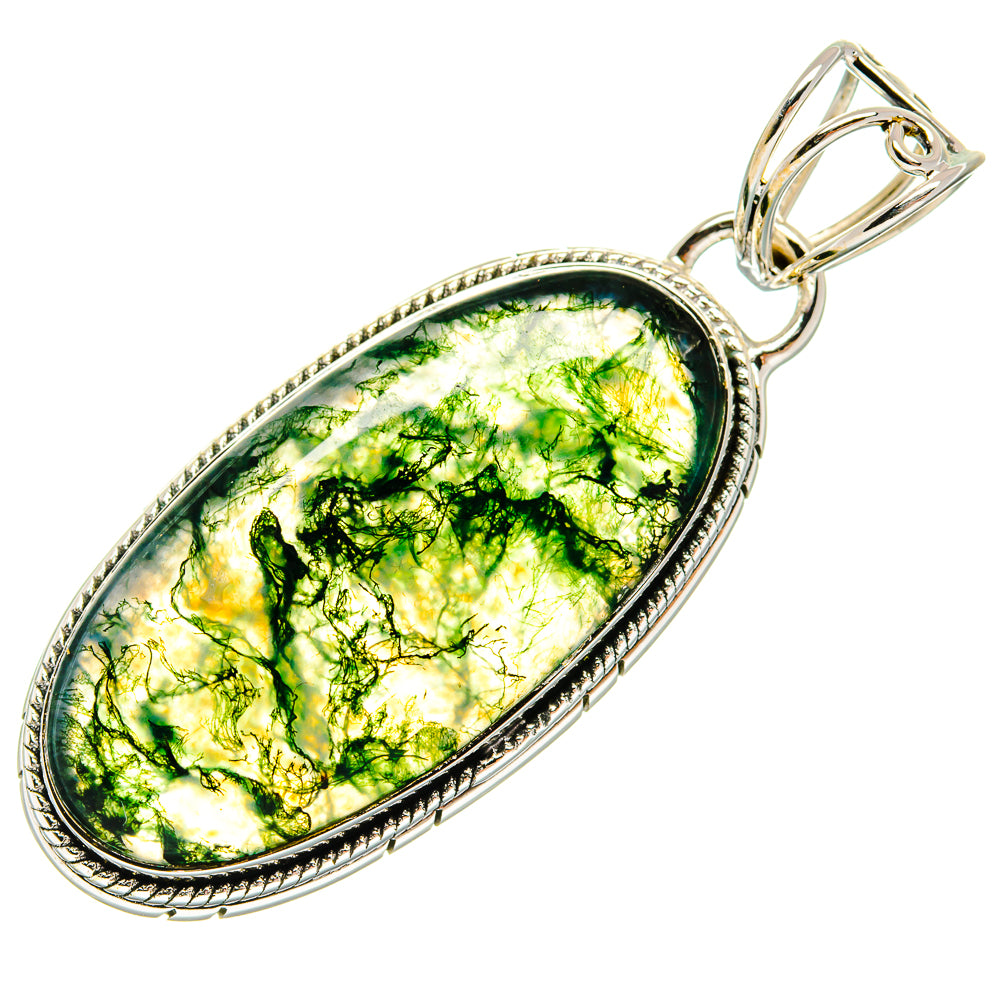 Green Moss Agate Pendants handcrafted by Anasilvercos - PD24207 - Photo 2
