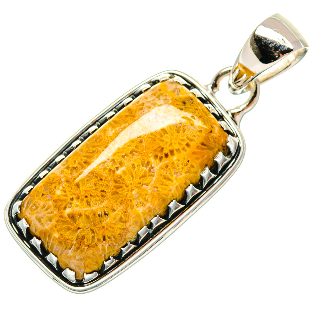 Fossil Coral Pendants handcrafted by Anasilvercos - PD24323 - Photo 2