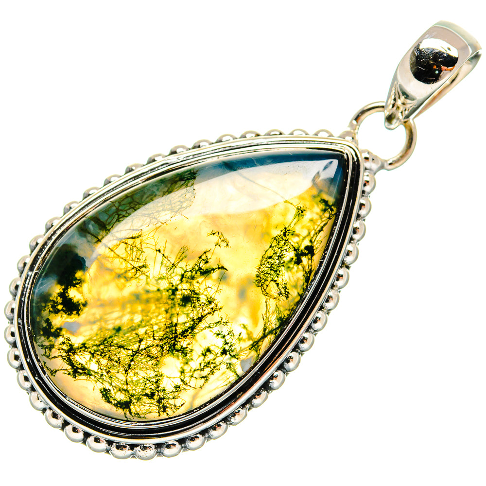 Green Moss Agate Pendants handcrafted by Anasilvercos - PD24435 - Photo 2