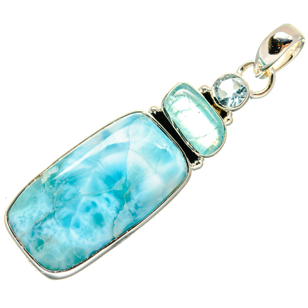 Larimar, Aquamarine, Blue Topaz Pendants handcrafted by Anasilvercos - PD24461 - Photo 2