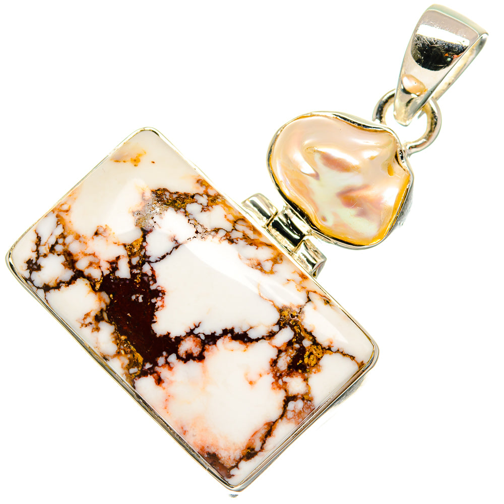 Wild Horse Jasper, Mother Of Pearl Pendants handcrafted by Anasilvercos - PD24500 - Photo 2
