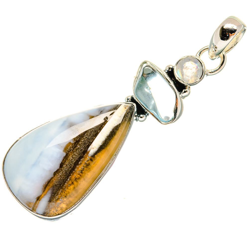 Owyhee Opal, Aquamarine, Rainbow Moonstone Pendants handcrafted by Anasilvercos - PD24506 - Photo 2
