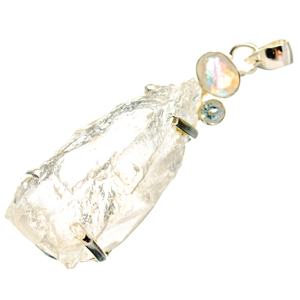 Rainbow Moonstone, Blue Topaz Pendants handcrafted by Anasilvercos - PD24521 - Photo 2
