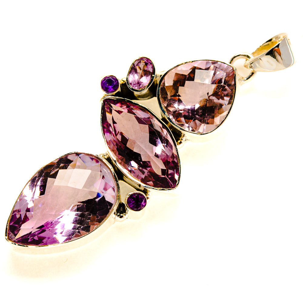 Pink Amethyst Pendants handcrafted by Anasilvercos - PD24525 - Photo 2