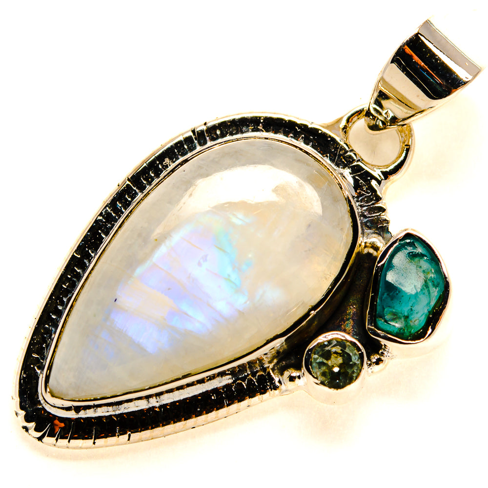 Rainbow Moonstone, Apatite, Blue Topaz Pendants handcrafted by Anasilvercos - PD24540 - Photo 2
