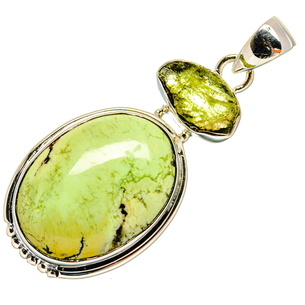 Lemon Chrysoprase Pendants handcrafted by Anasilvercos - PD24573 - Photo 2