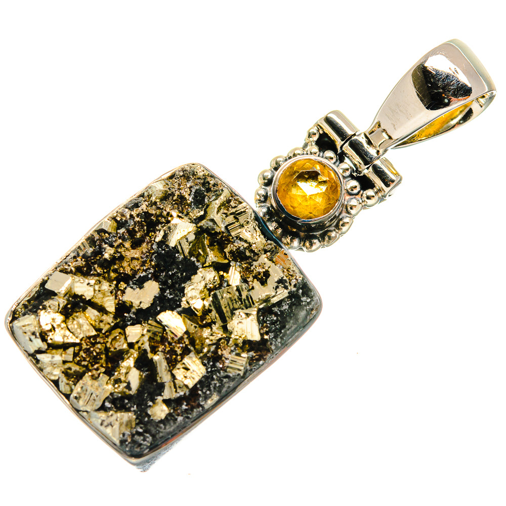 Pyrite Pendants handcrafted by Anasilvercos - PD24588 - Photo 2