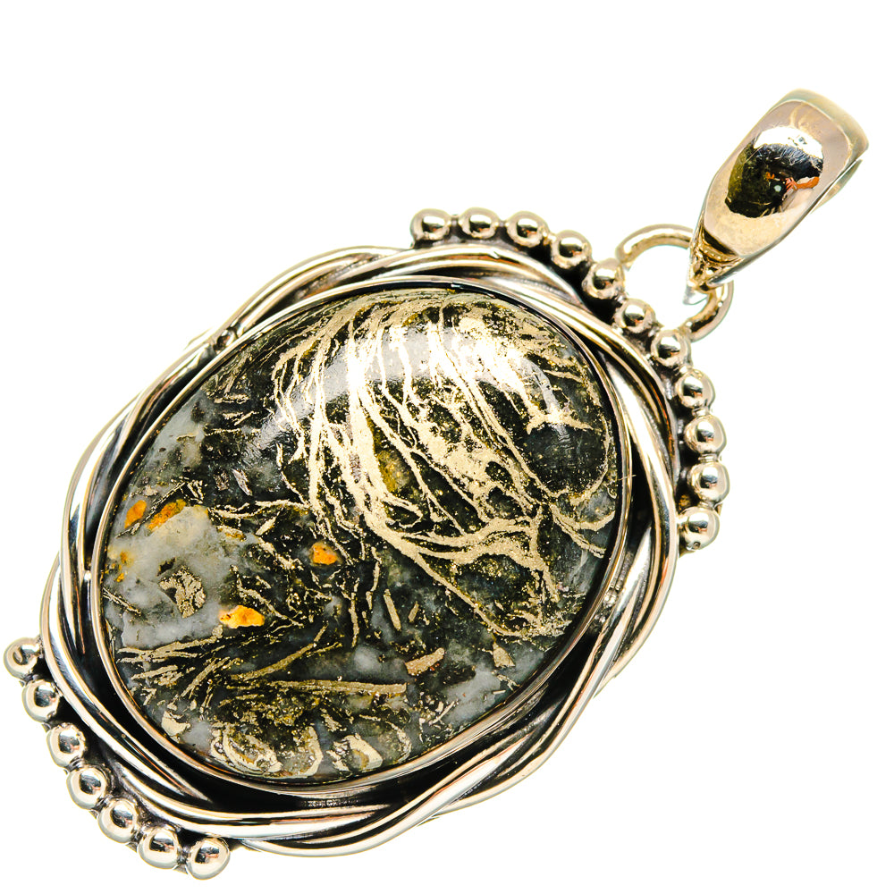 Pyrite Agate Pendants handcrafted by Anasilvercos - PD24603 - Photo 2
