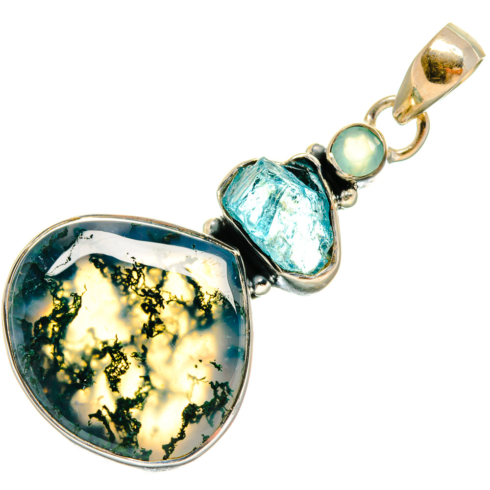 Green Moss Agate Pendants handcrafted by Anasilvercos - PD24615 - Photo 2