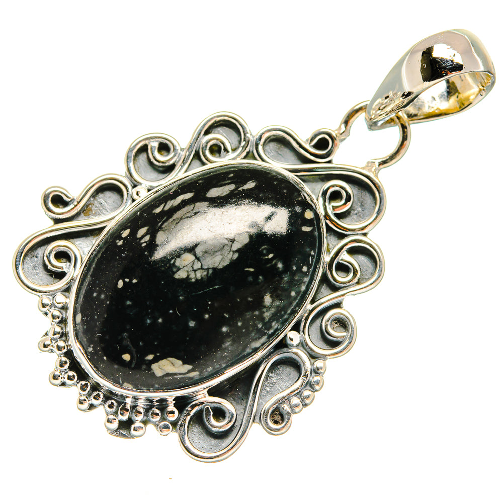Snowflake Obsidian Pendants handcrafted by Anasilvercos - PD24620 - Photo 2