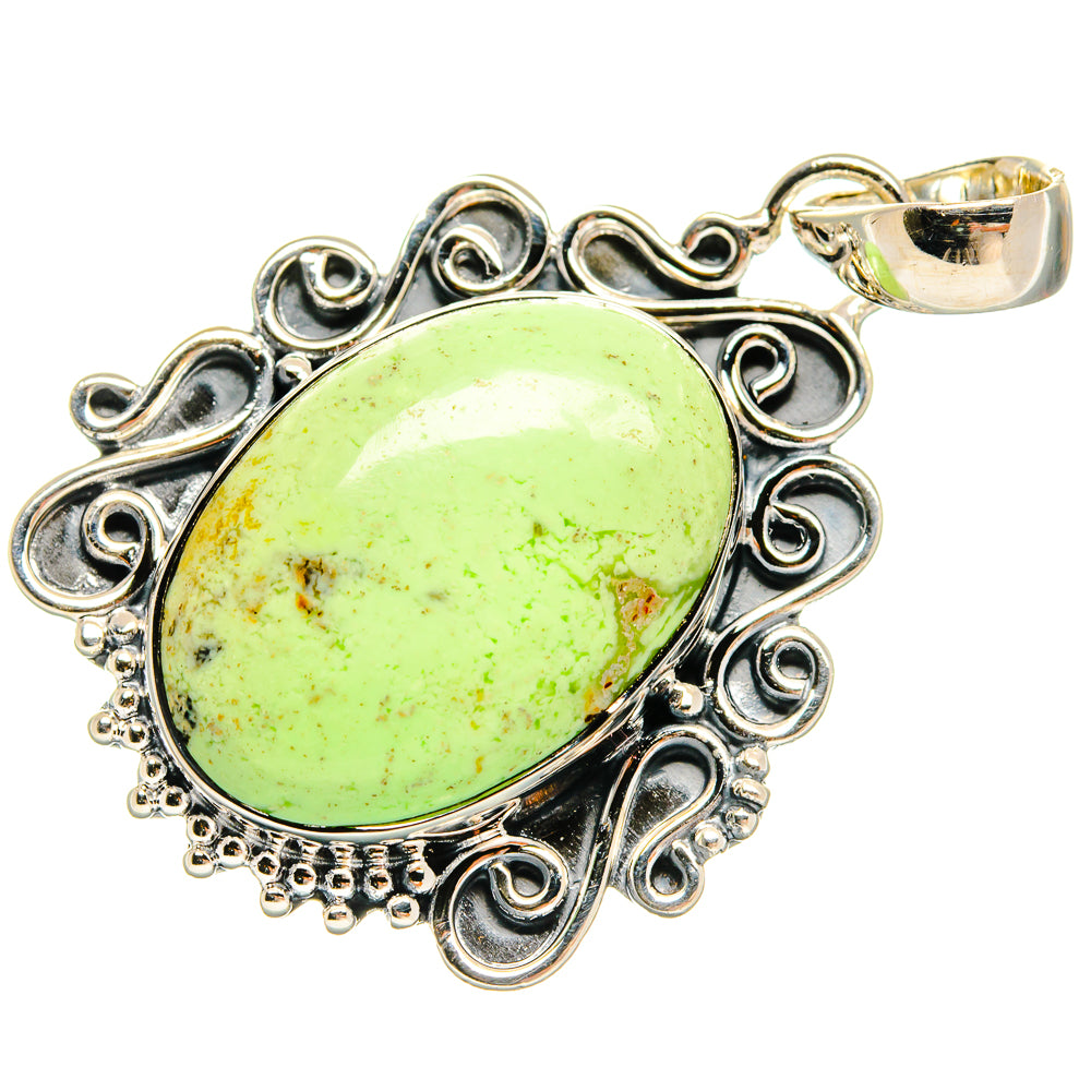 Lemon Chrysoprase Pendants handcrafted by Anasilvercos - PD24640 - Photo 2