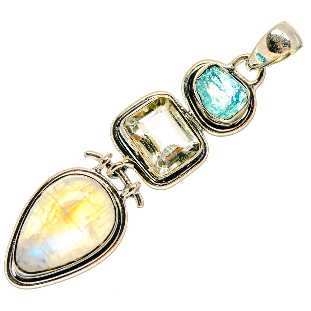 Rainbow Moonstone Pendants handcrafted by Anasilvercos - PD24657 - Photo 2
