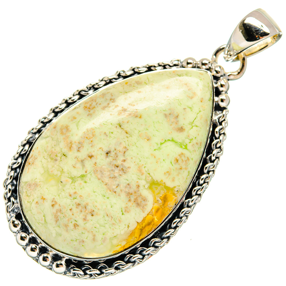 Lemon Chrysoprase Pendants handcrafted by Anasilvercos - PD24681 - Photo 2