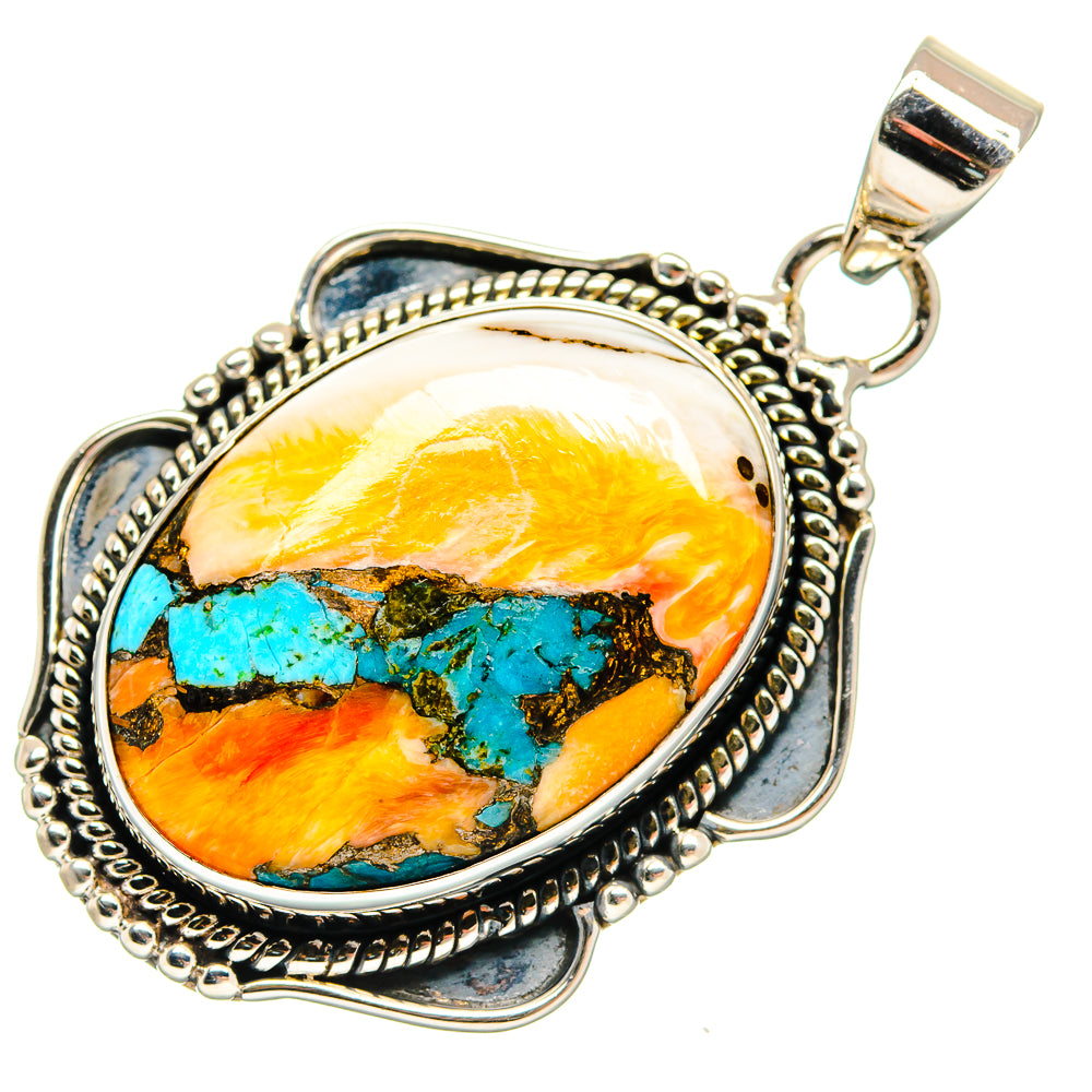 Spiny Oyster Turquoise Pendants handcrafted by Anasilvercos - PD24686 - Photo 2