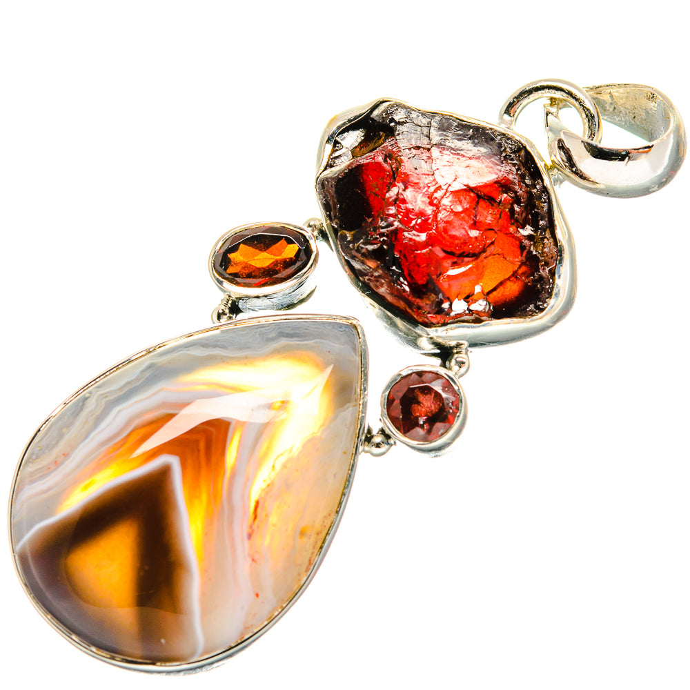 Botswana Agate Pendants handcrafted by Anasilvercos - PD24781 - Photo 2