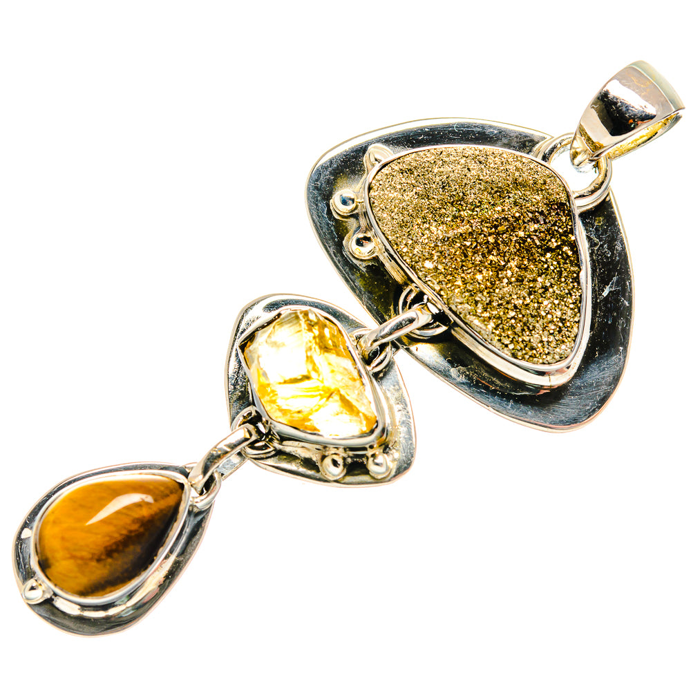 Spectro Pyrite Druzy Pendants handcrafted by Anasilvercos - PD24784 - Photo 2