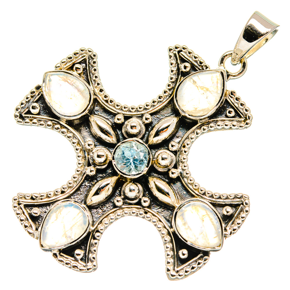 Rainbow Moonstone Pendants handcrafted by Anasilvercos - PD24848 - Photo 2