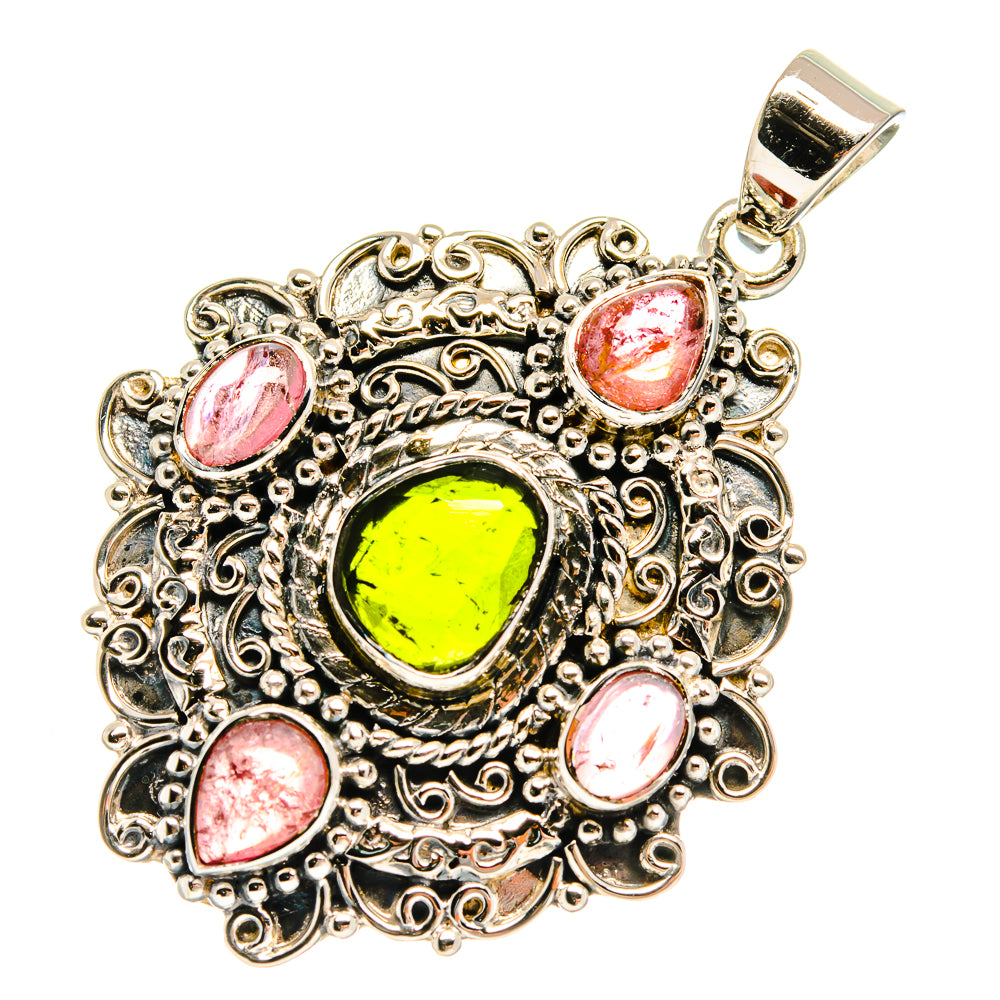 Green Tourmaline Pendants handcrafted by Anasilvercos - PD24856 - Photo 2