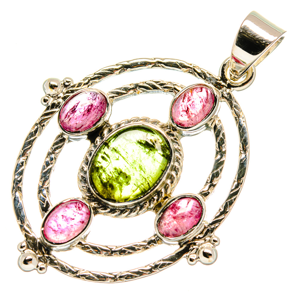 Green Tourmaline Pendants handcrafted by Anasilvercos - PD24857 - Photo 2