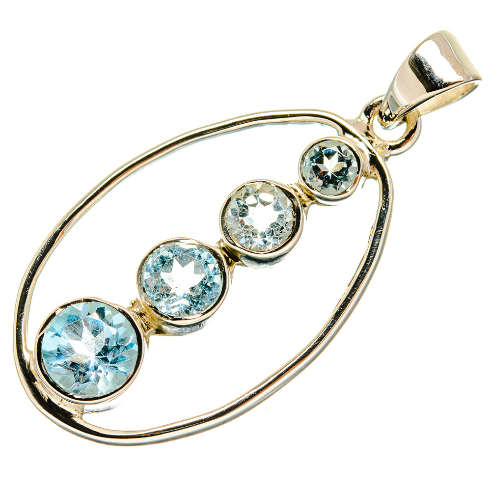 Blue Topaz Pendants handcrafted by Anasilvercos - PD24884 - Photo 2