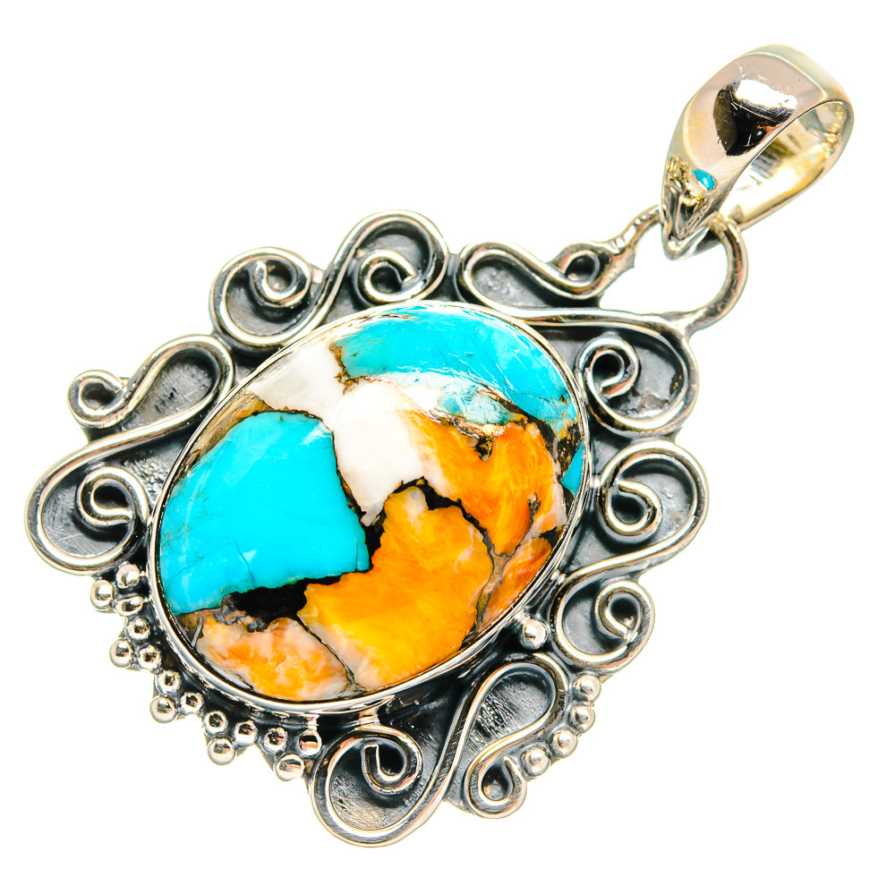 Spiny Oyster Turquoise Pendants handcrafted by Anasilvercos - PD24968 - Photo 2
