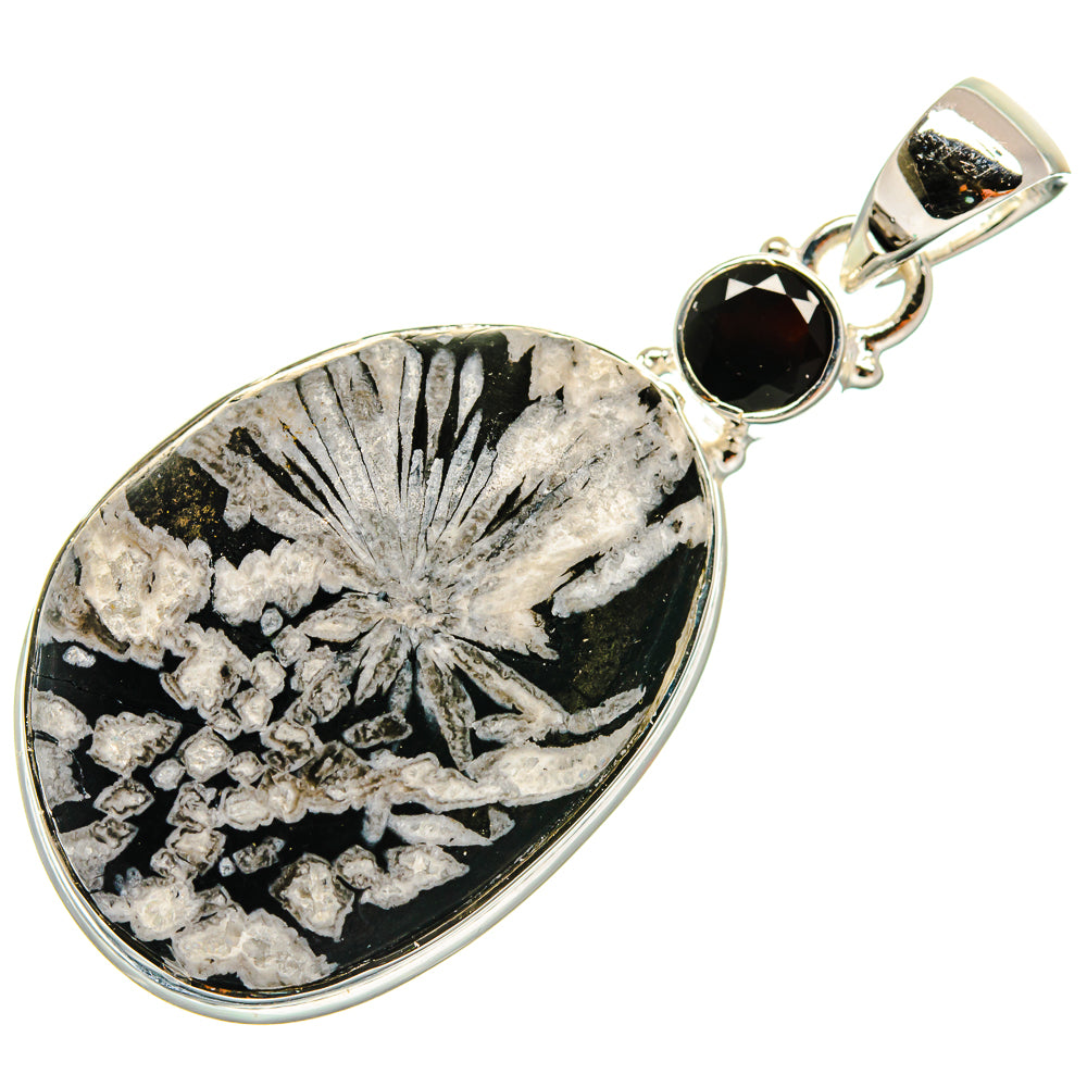 Chrysanthemum Stone Pendants handcrafted by Anasilvercos - PD25000 - Photo 2