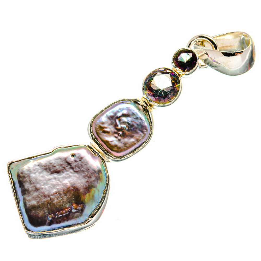 Titanium Mother Of Pearl Pendants handcrafted by Anasilvercos - PD25008 - Photo 2