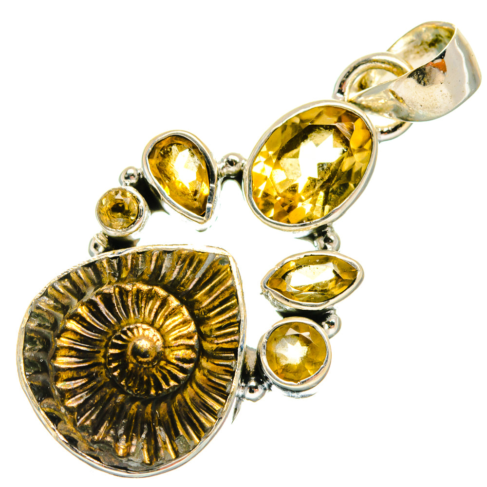 Pyrite Fossil Pendants handcrafted by Anasilvercos - PD25031 - Photo 2